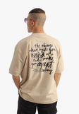 Hidden Word Printed Oversize T-Shirt - New Horizon