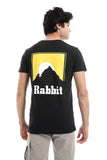 Chest & Back Printed Cotton Tee - White Rabbit