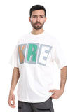 "Kre" Printed Pattern Round Neck T-Shirt - White Rabbit
