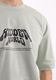 Hidden Word Printed Oversize T-Shirt - New Horizon