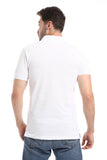 Stitched Logo Pique Patterned Polo Shirt - White Rabbit
