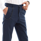Slim Fit Pants With Decorative Chain (928) - White Rabbit