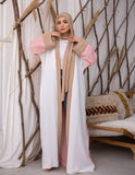 Mixed Three Colors Linen Abaya - Allura