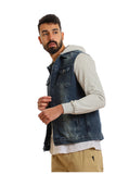 Turn Down Collar Jeans Jacket (601) - White Rabbit