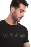 Short Sleeves Tee With "White Rabbit" Print - White Rabbit