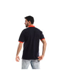 Pique Bi-Tone Half Sleeves Polo T-Shirt (7316) - Pavone