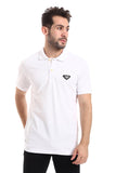 Pique Pattern Turn Down Collar Polo Shirt - White Rabbit