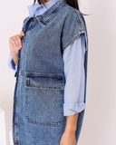 Denim  Dress Shirt (W704) - Just4women