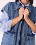 Denim  Dress Shirt (W704) - Just4women