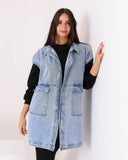 Denim  Dress Shirt (W704) - Just4women