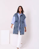 Denim  Dress Shirt (W704) - Just4women