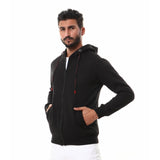 Middle Zipper Solid Casual Hoodie (216) - White Rabbit