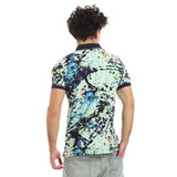 Cole Splatter Pattern Polo Shirt (7302) - Pavone