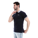 Pavone Turn Down Collar Pique Patterned Polo Shirt (7317)