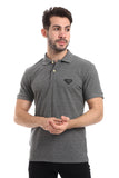 Pique Pattern Turn Down Collar Polo Shirt - White Rabbit