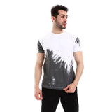Round Neck Self Short Sleeves T-Shirt (8311) - Pavone