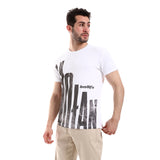 Self Pattern Round Neck Cotton T-Shirt (8316) - Pavone