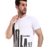 Self Pattern Round Neck Cotton T-Shirt (8316) - Pavone