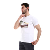 Round Neck Self Short Sleeves T-Shirt (8317) - Pavone