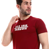 Printed Short Sleeves Round Neck T-Shirt (8323) - Pavone