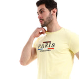 Paris Flag Printed Round Neck T-Shirt (8326) - Pavone