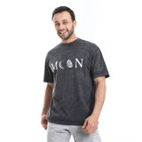 "Moon" Pattern Slip On Wash T-Shirt - Pavone
