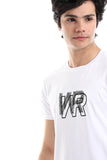 Stitched "Wr" Over White Slip On Tee - White Rabbit