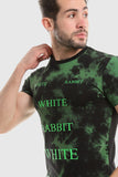 Printed On Tie-Dye Tee - White Rabbit