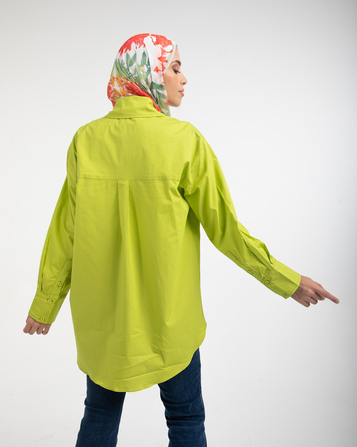 Green Oversize Poplin Shirt - Allura