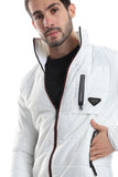 Side Pockets Zip Waterproof Jacket (1405) - White Rabbit