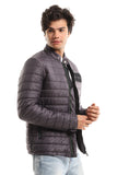 Quilted Band Neck Waterproof Jacket (1406) - White Rabbit