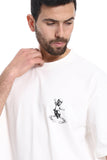 Back Printed Pattern Short Sleeves T-Shirt - White Rabbit