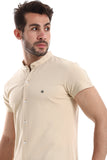 Mandarin Collar Half Sleeves Button Shirt - White Rabbit