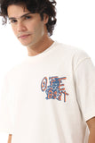 Off Beats Printed Cotton T-Shirt - White Rabbit