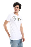 Textured Feathers Printed Tee - White Rabbit