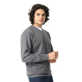 V-Neck Fog Knitted Pullover - Red Circle