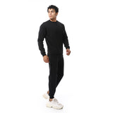 Crew Neck With Elastic Ankle Tracksuit Set - Red Circle