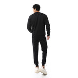 Crew Neck With Elastic Ankle Tracksuit Set - Red Circle