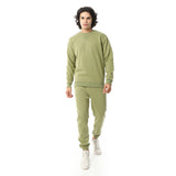 Crew Neck With Elastic Ankle Tracksuit Set - Red Circle