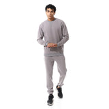 Crew Neck With Elastic Ankle Tracksuit Set - Red Circle