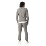 Zipped Neck Casual Tracksuit Set - Red Circle