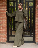 Olive High Waisted Wide Leg Pants - Allura