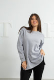 Open Slit Melton Sweatshirt - Mitcha Label