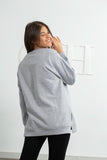 Open Slit Melton Sweatshirt - Mitcha Label
