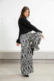 High waisted Printed Pants (Black in White)
