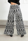 High waisted Printed Pants (Black in White)