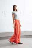 Orange Side Slit Pants - Zola