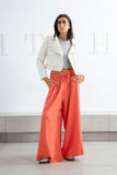 Orange Side Slit Pants - Zola