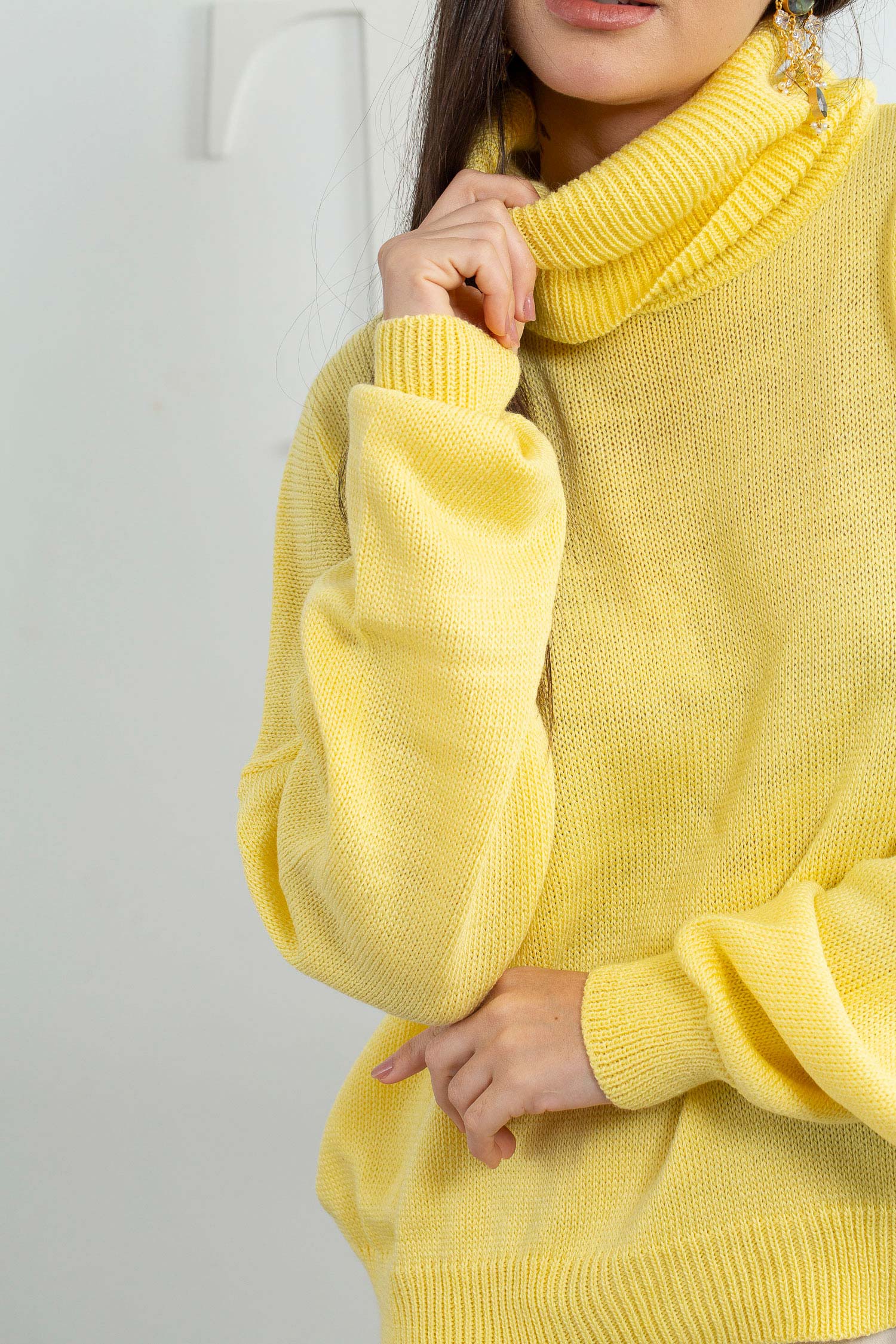 Knitted Wool High Neck Pullover - Leocansa