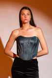 Plain Corset In Satin and Tulle - COUCA